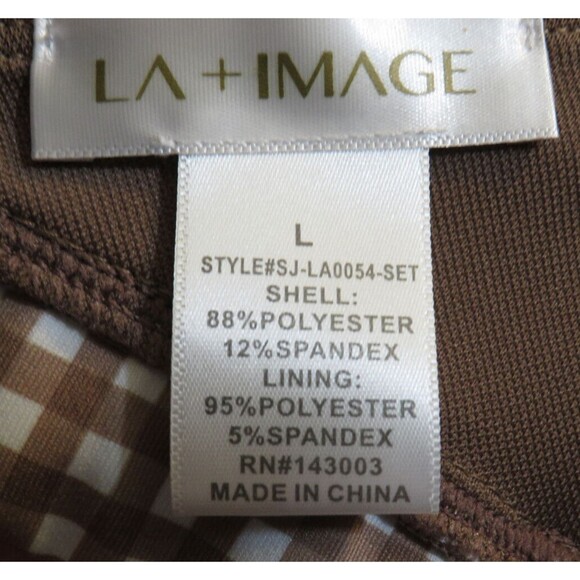 LA+Image Cute Gingham Padded Strappy Back Sports Bra Size Large - Picture 7 of 7